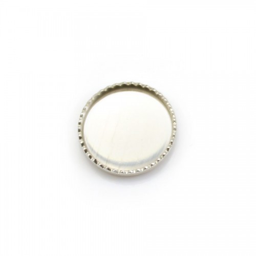 Serti en argent 925, pour cabochon rond de 10mm x 2pcs