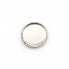 Serti en argent 925, pour cabochon rond de 10mm x 2pcs