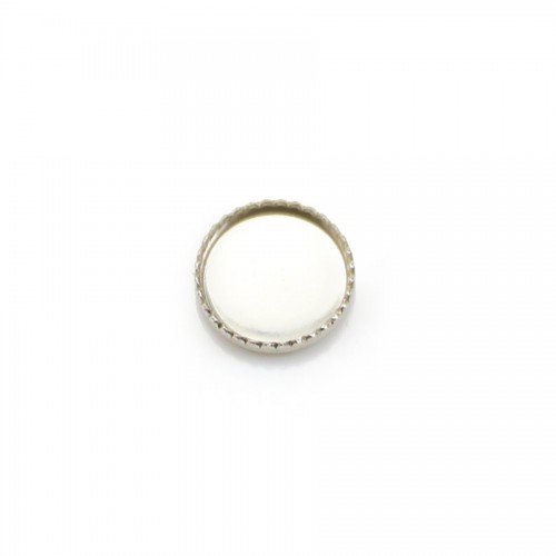 Set in 925 silver, for 8mm round cabochon x 2pcs