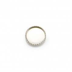 Serti en argent 925, pour cabochon rond de 8mm x 2pcs