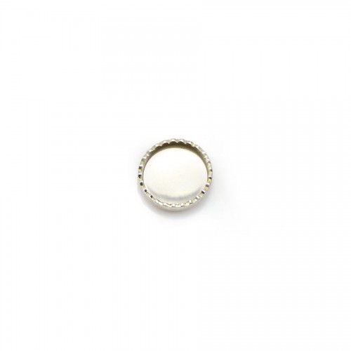 Set in 925 silver, for round cabochon of 6mm x 5pcs