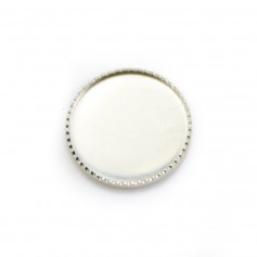 Serti en argent 925, pour cabochon rond de 14mm x 1pc