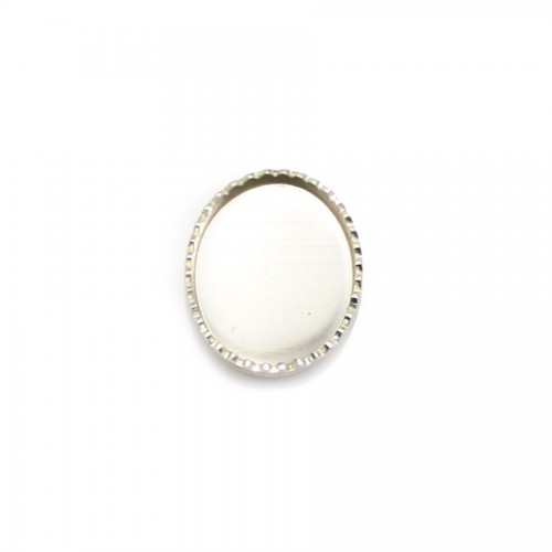 Serti en argent 925, pour cabochon de forme ovale, 8 * 10mm x 2pcs