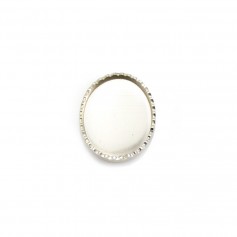 Serti en argent 925, pour cabochon de forme ovale, 8 * 10mm x 2pcs