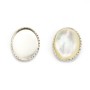 Serti en argent 925, pour cabochon de forme ovale, 8 * 10mm x 2pcs