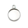 Pendentif en argent 925, avec serti pour cabochon rond de 12mm x 1pc