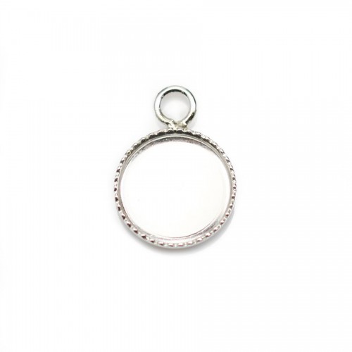 Pendant in 925 silver, with set for round cabochon of 10mm x 1pc