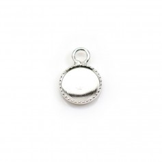Pendentif en argent 925, avec serti pour cabochon rond de 8mm x 1pc