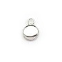 Pendentif en argent 925, avec serti pour cabochon rond de 8mm x 1pc