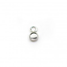 Pendentif en argent 925, avec serti pour cabochon rond de 4 mm x 2pcs