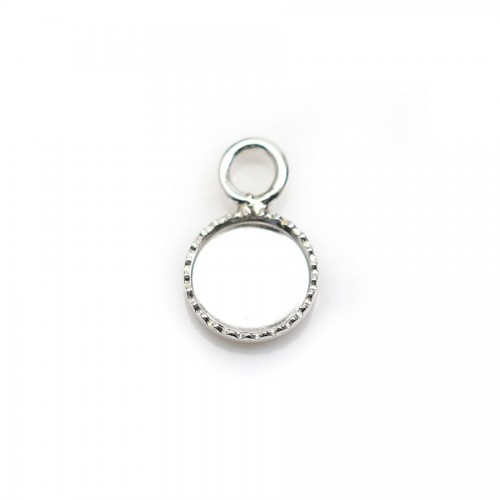 Pendentif en argent 925, avec serti pour cabochon rond de 6mm x 2pcs