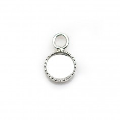 Pendentif en argent 925, avec serti pour cabochon rond de 6mm x 2pcs