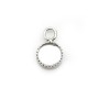 Pendentif en argent 925, avec serti pour cabochon rond de 6mm x 2pcs