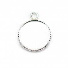 Pendentif en argent 925, avec serti pour cabochon rond de 14mm x 1pc