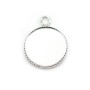 Pendentif en argent 925, avec serti pour cabochon rond de 14mm x 1pc