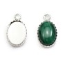 Pendentif serti en argent 925, pour cabochon de forme ovale, 10x14mm x 1pc