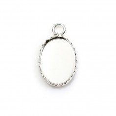 Pendentif serti en argent 925, pour cabochon de forme ovale, 10x14mm x 1pc