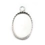 Pendentif serti en argent 925, pour cabochon de forme ovale, 13x18mm x 1pc