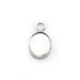 Pendentif serti en argent 925, pour cabochon de forme ovale, 8 * 10mm x 1pc