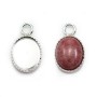 Pendentif serti en argent 925, pour cabochon de forme ovale, 8 * 10mm x 1pc