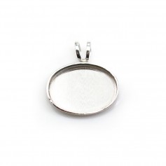 Pendentif serti en argent 925, pour cabochon de forme ovale, 10 * 14mm x 1pc