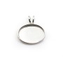 Pendentif serti en argent 925, pour cabochon de forme ovale, 10 * 14mm x 1pc