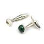 Bouton de manchette, en argent 925 pour cabochon rond de 8mm, 27.5 * 9mm x 2pcs