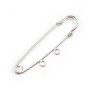 Argent 925 Epingle à broche 2 anneaux fermés 50 x15 mm x 1pc
