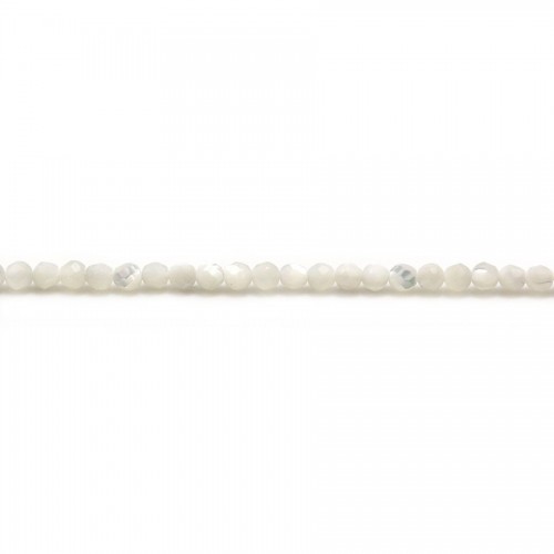 White mother-of-pearl beads  2mm x 40cm 