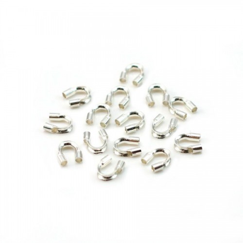 Protections pour fil cablé 1.0mm,argent 925 x 10pcs