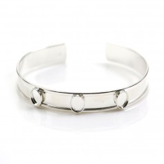 Argent 925 bracelet réglable avec 3 plateaux pour cabochon 6x8mm x 1pc