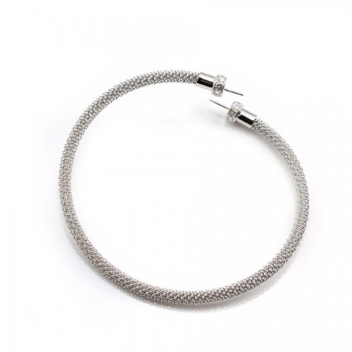 Bracelet jonc flexible avec sreasse pour semi-percées ,argent 925, x 1pc