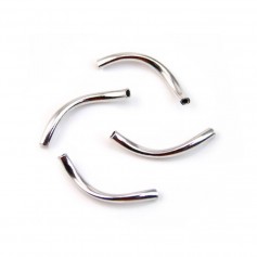Tubes twistés, argent 925 rhodié 1.2x19.5mm x 2 st
