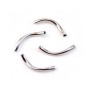 Tubes twistés, argent 925 rhodié 1.2x19.5mm x 2pcs