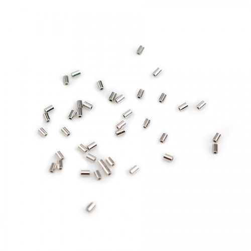 Quetschröhrchen aus rhodiniertem 925er Silber 1x1.5x0.5mm x 30St