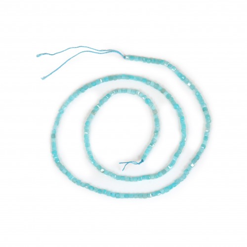 Amazonita peruana, turquesa, cubo facetado, 2mm x 40cm