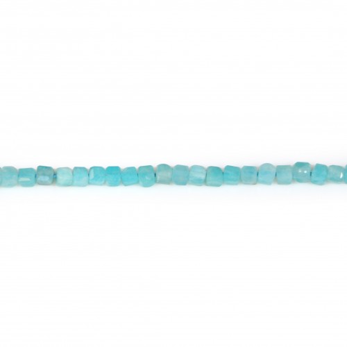 Amazonite du Pérou, en forme de cube facette 2mm x 40cm