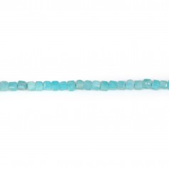 Amazonite du Pérou, en forme de cube facette 2mm x 40cm