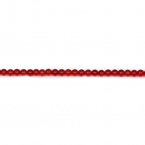 Bambou mer teinte rouge Rond  2mm x 40cm