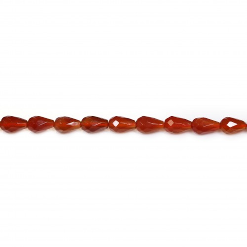 Cornaline goutte facetté 5x8mm x 4 st