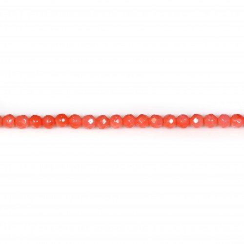 Bambou mer teinte orange Rond Facette 3mm x 40cm 