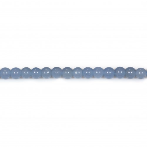 Angélite de couleur bleu pâle, ronde 4mm x 40cm