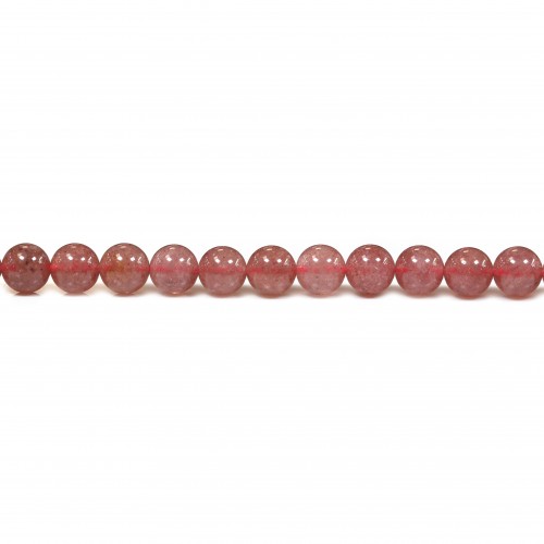 Quartz fraise,de forme rond ,6mm x 39cm