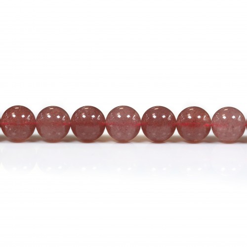 Quartz fraise,de forme rond ,10mm x 39cm