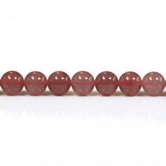 Quartz fraise,de forme rond ,10mm x 39cm