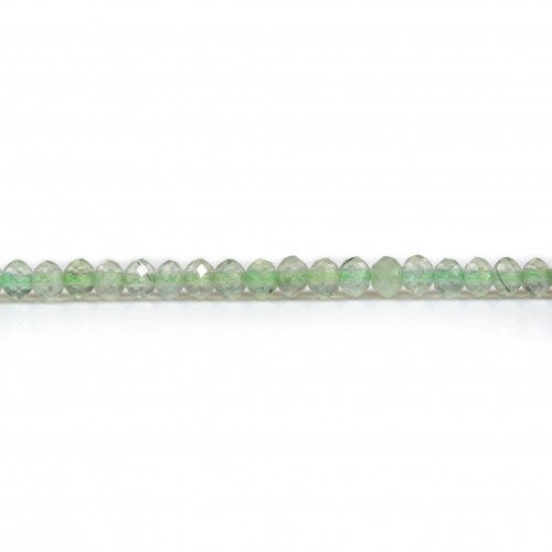 Préhnite rondelle facette 4x2.5mm x 40cm