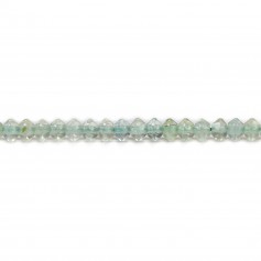 Prhenite rondelle boulier facette 3x4mm sur fil 39cm