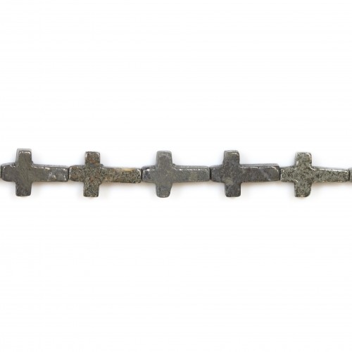 Pyrite croix 10x15mm x 40cm 