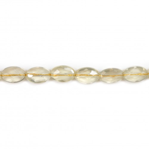 Lemon quartz in yellow color, in oval faceted shape, 8 * 12mm x 40cm