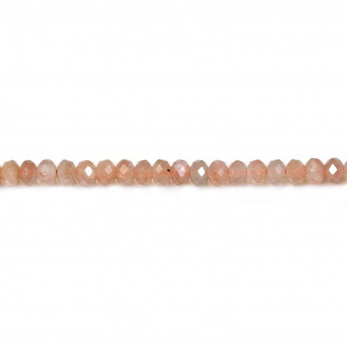 Sunstone faceted rondelle 2x3mm x 40cm